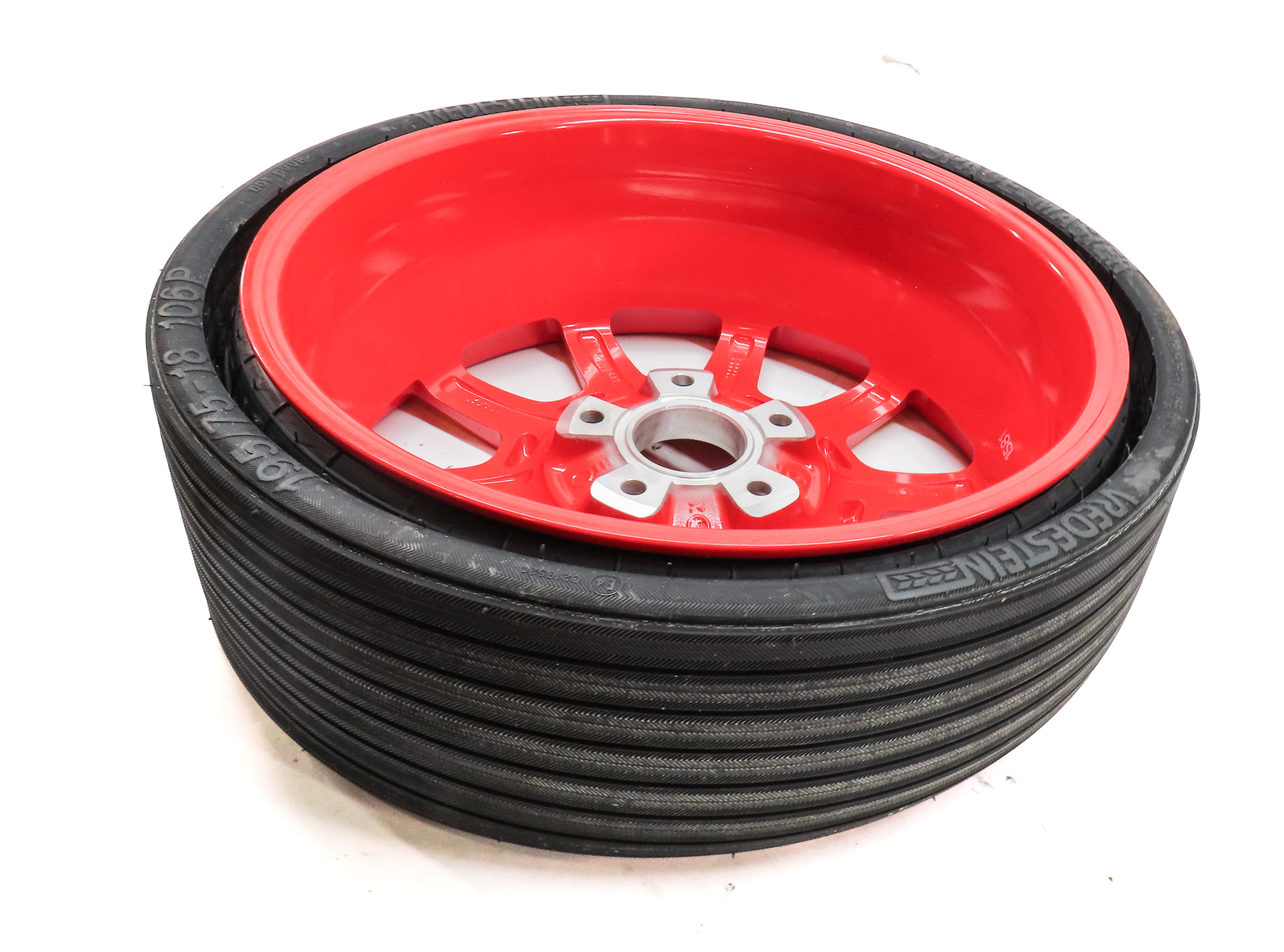 20123-2018 PORSCHE CAYENNE (958) 18x6.5 ALUMINUM ALLOY WHEEL SPARE TIRE (RED) — exact item pictured